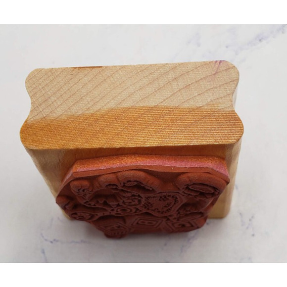 Child With Rattle Baby Bear Rubber Stampede Wood Mounted Rubber Stamp A791C - Picture 5 of 7